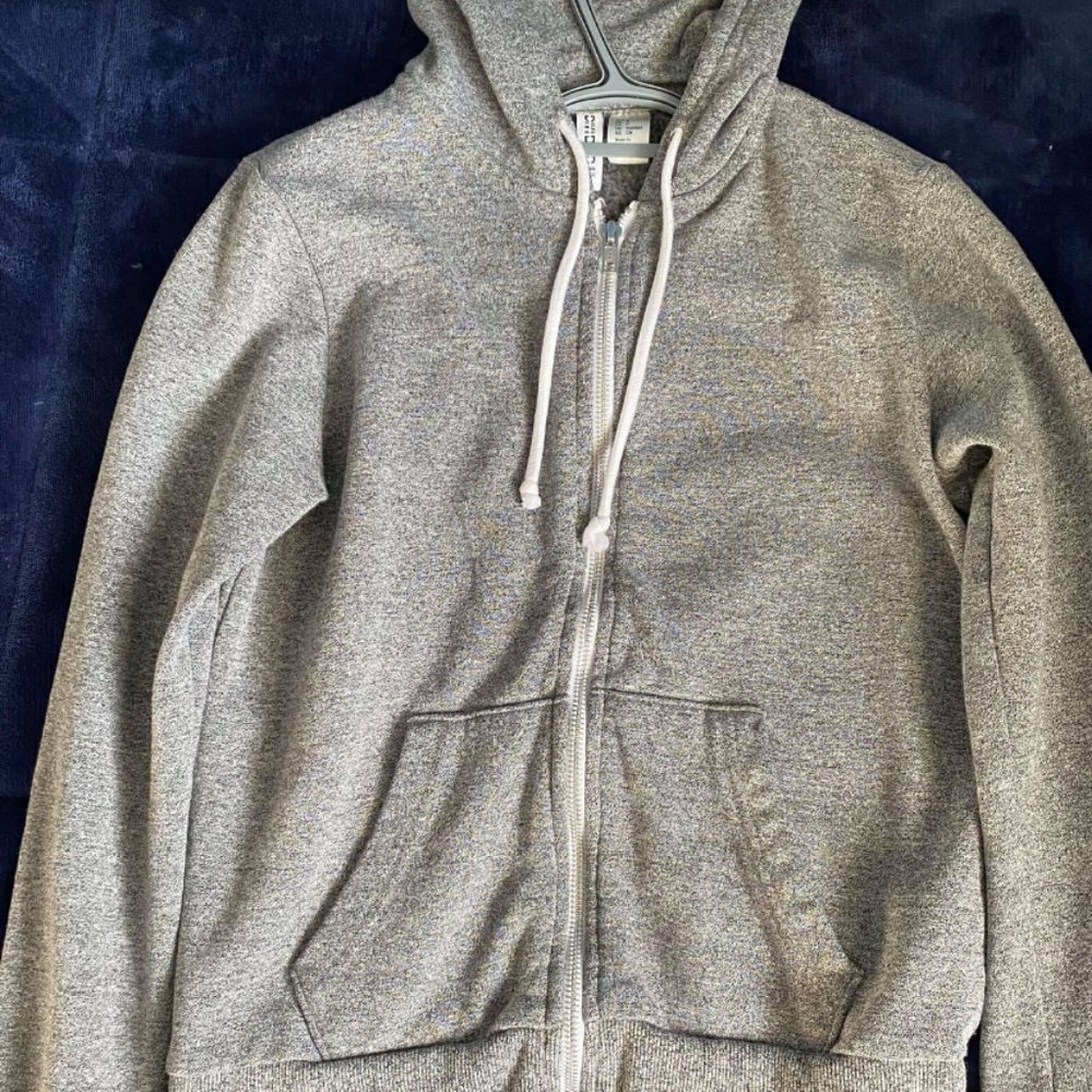 Basic grey zip-up hoodie
